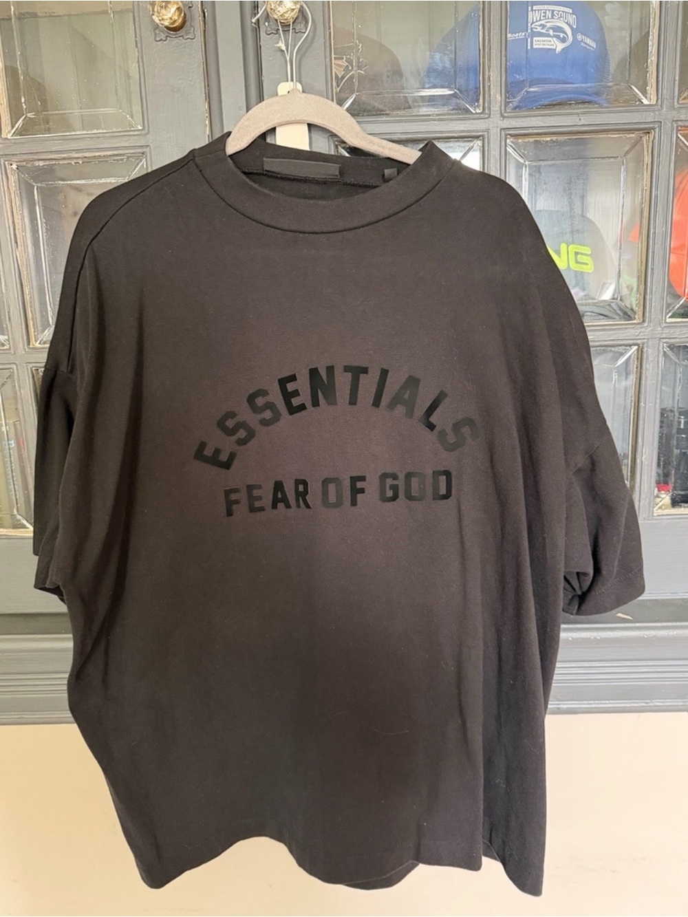Fear of God Essentials Black Short-Sleeve Logo Tee